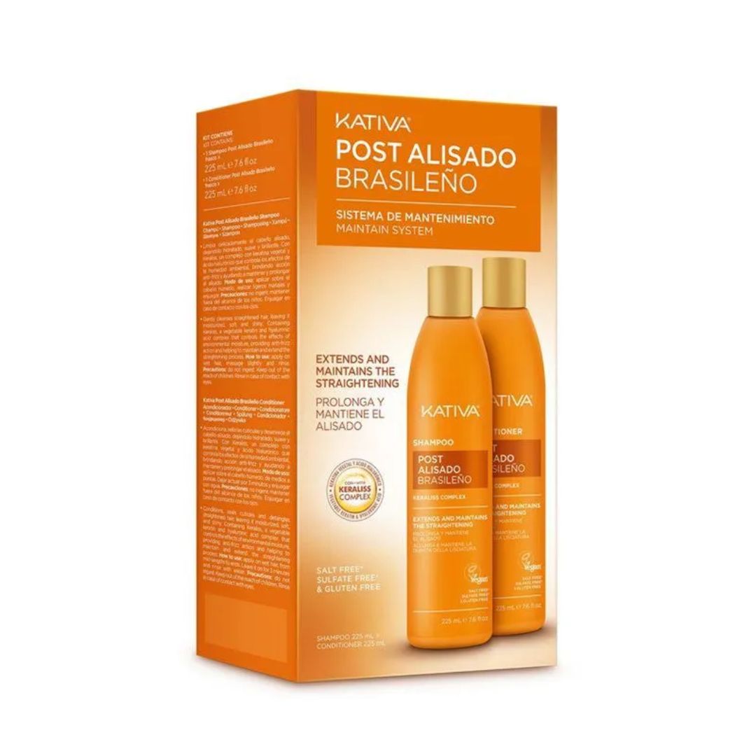 KATIVA POST ALIDADO BRASILEÑO KIT SHAMPOO 225ML CONDIITIONER