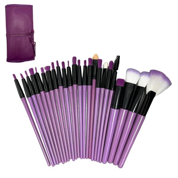 SET BROCHAS MAQUILLAJE 24 PZAS COLORES SURTIDOS American Beauty