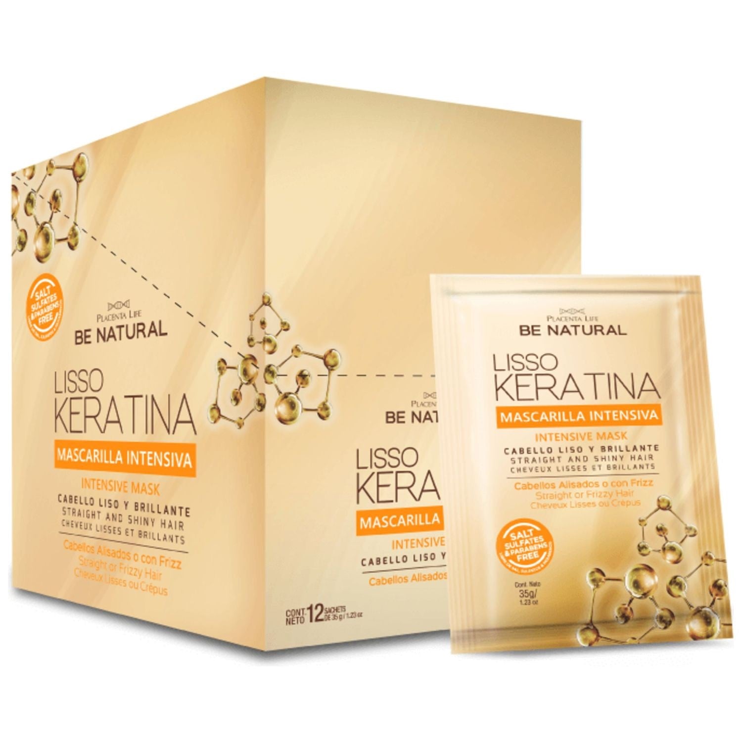 PLACENTA LIFE BE NATURAL LISSO KERATINA MASK INTENSIVE SACHET 35G