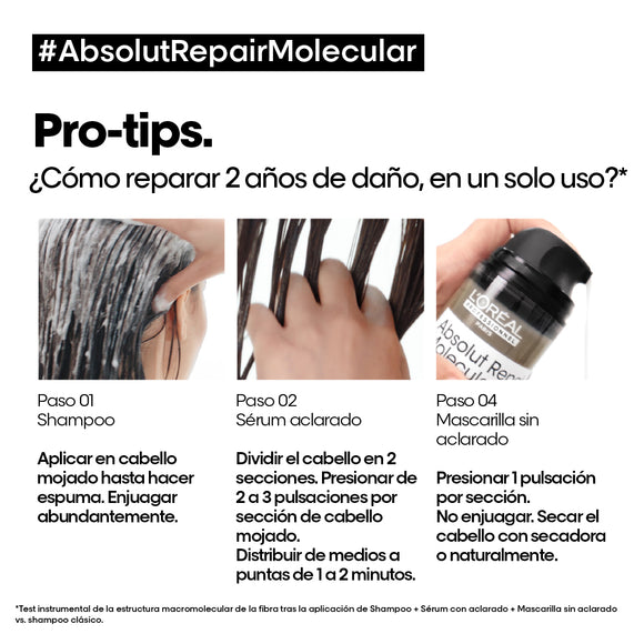 SHAMPOO L'ORÉAL PROFESSIONNEL ABS REPAIR MOLECULAR 300ML LOREAL CAPILAR
