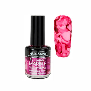 MIA SECRET BURGUNDY MARBLE NAIL POLISH 0.5ONZ (MP-04) MIA SECRET